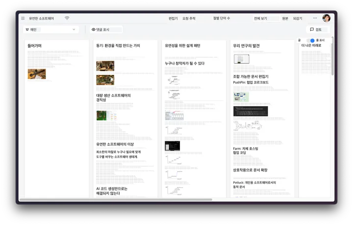 글 전체 구조를 축소해서 보여 주는 Zoomout View