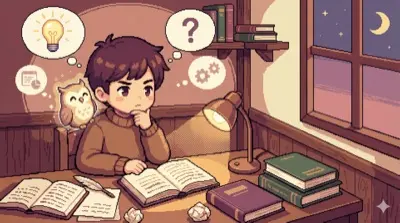 AI와 인간의 사고력을 상징하는 추상적 일러스트레이션