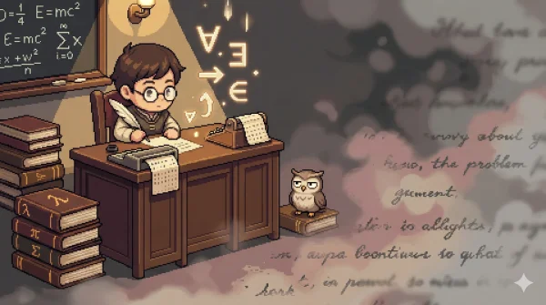 다익스트라의 자연어 프로그래밍 비판을 표현한 일러스트레이션