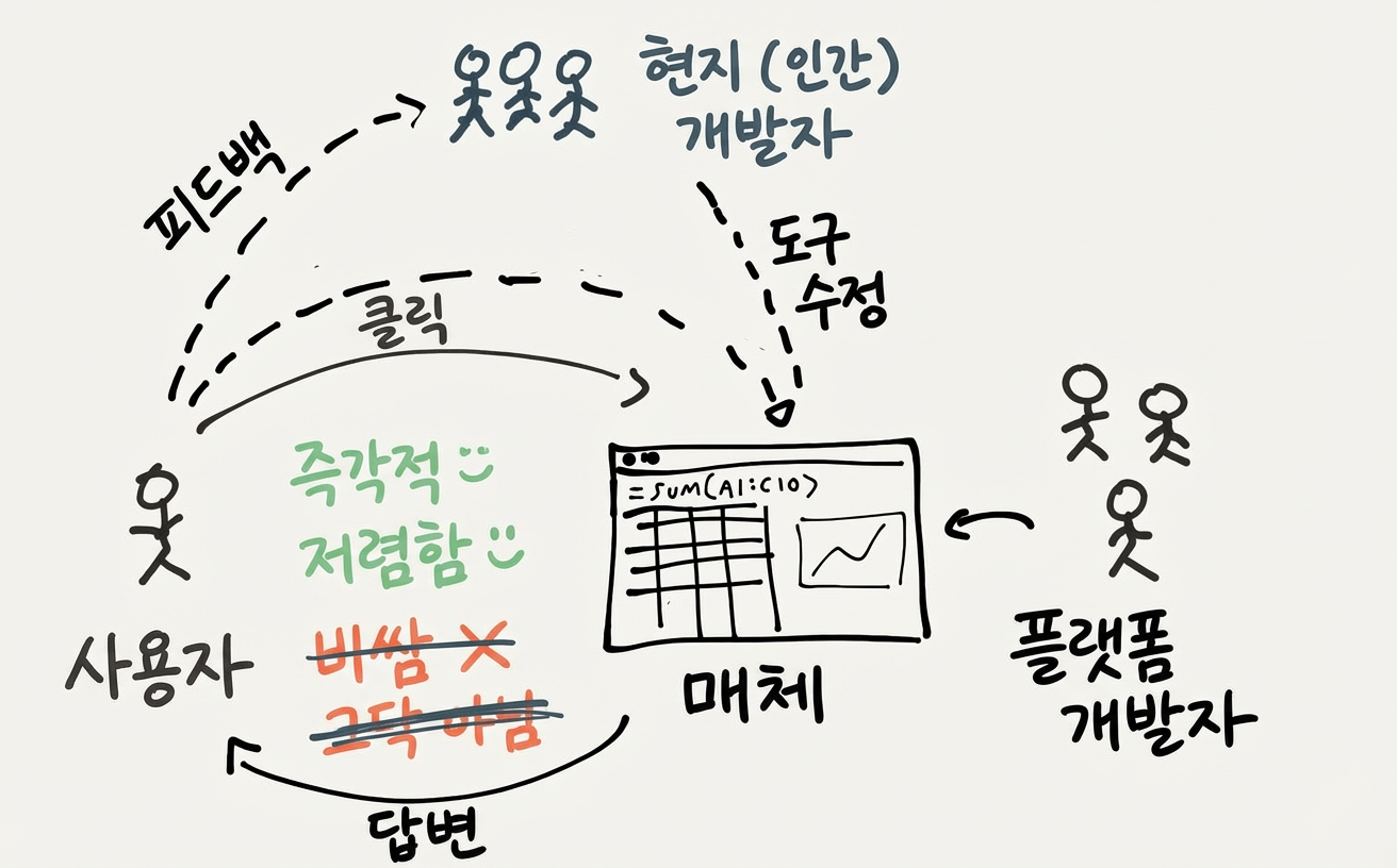 로컬 개발자가 있는 스프레드시트 다이어그램